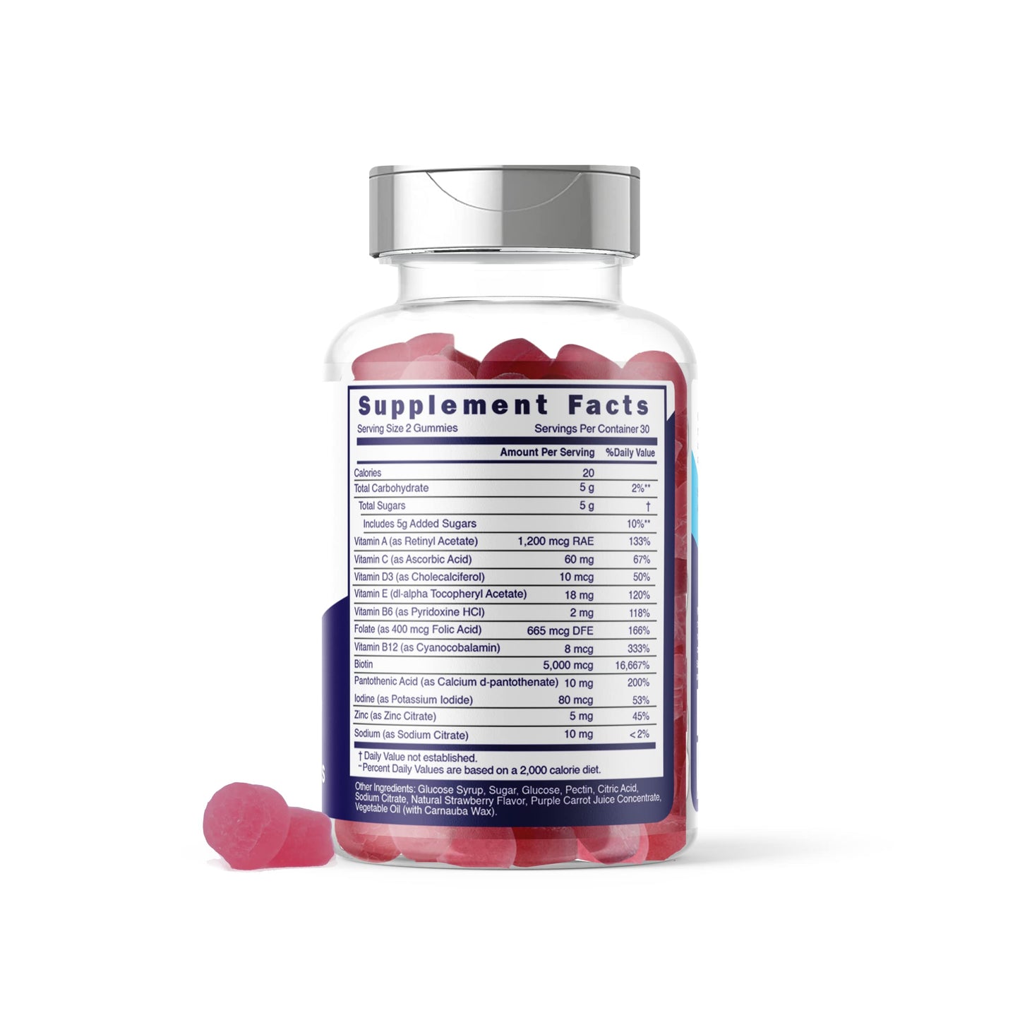 Etiqueta suplemento gomas biotina 5000 mcg Source Biology