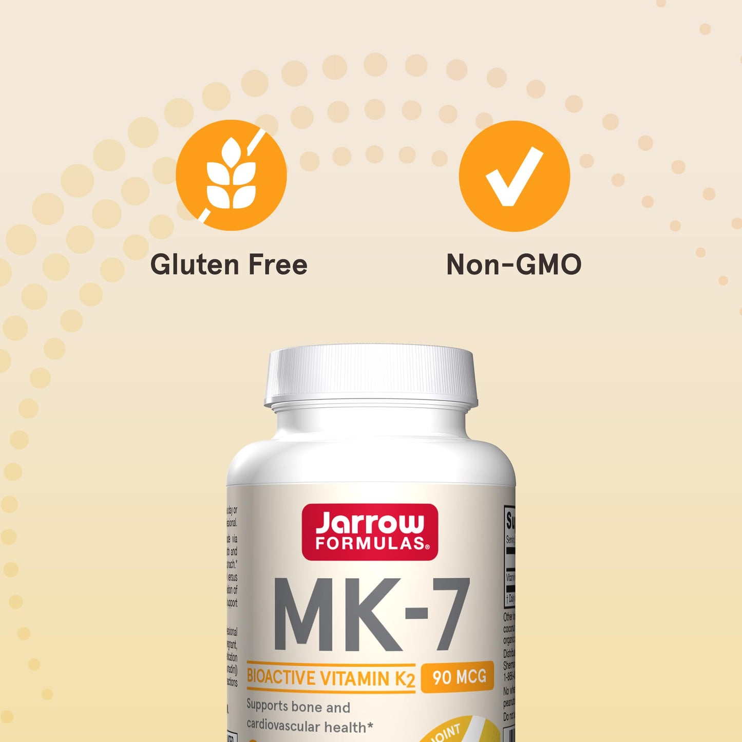 Etiqueta de suplemento Jarrow MK-7 vitamina k2