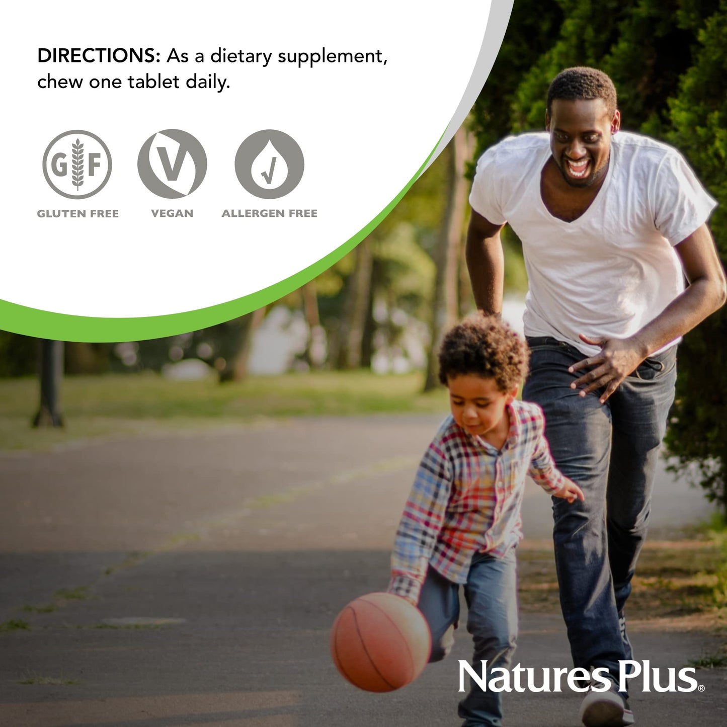 Etiqueta del suplemento NaturesPlus Vitamina C masticable