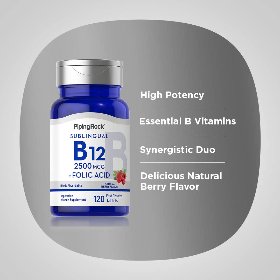 Etiqueta del suplemento Piping Rock vitamina B12