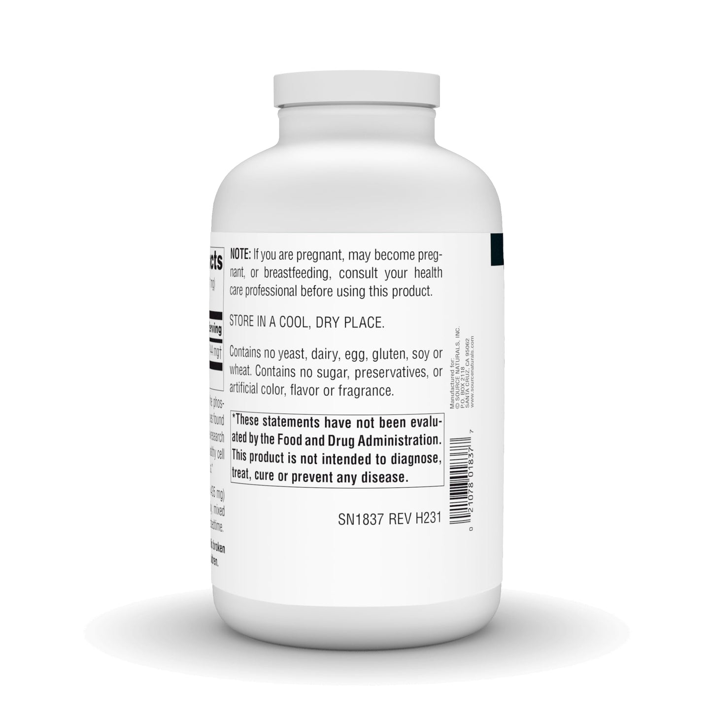 Etiqueta suplemento polvo inositol Source Naturals