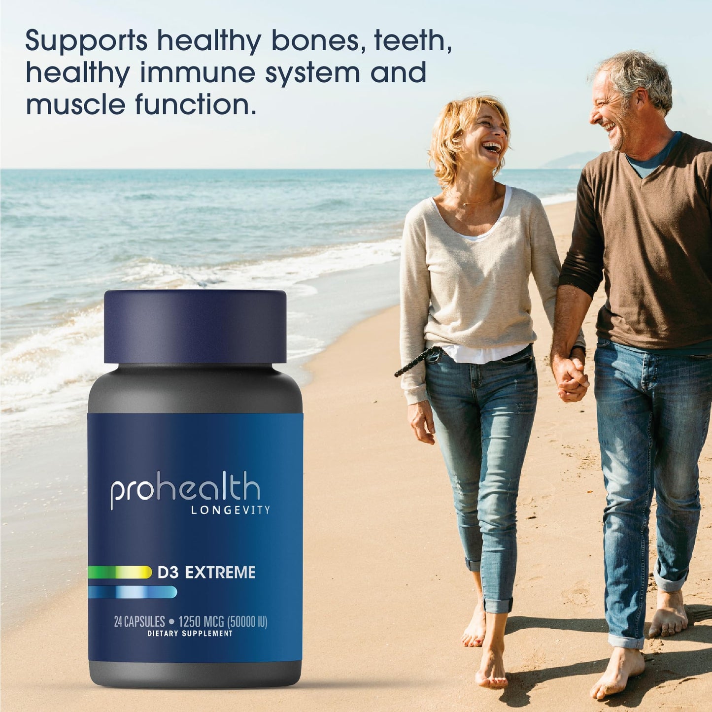 Etiqueta del suplemento ProHealth vitamina D3 cápsulas