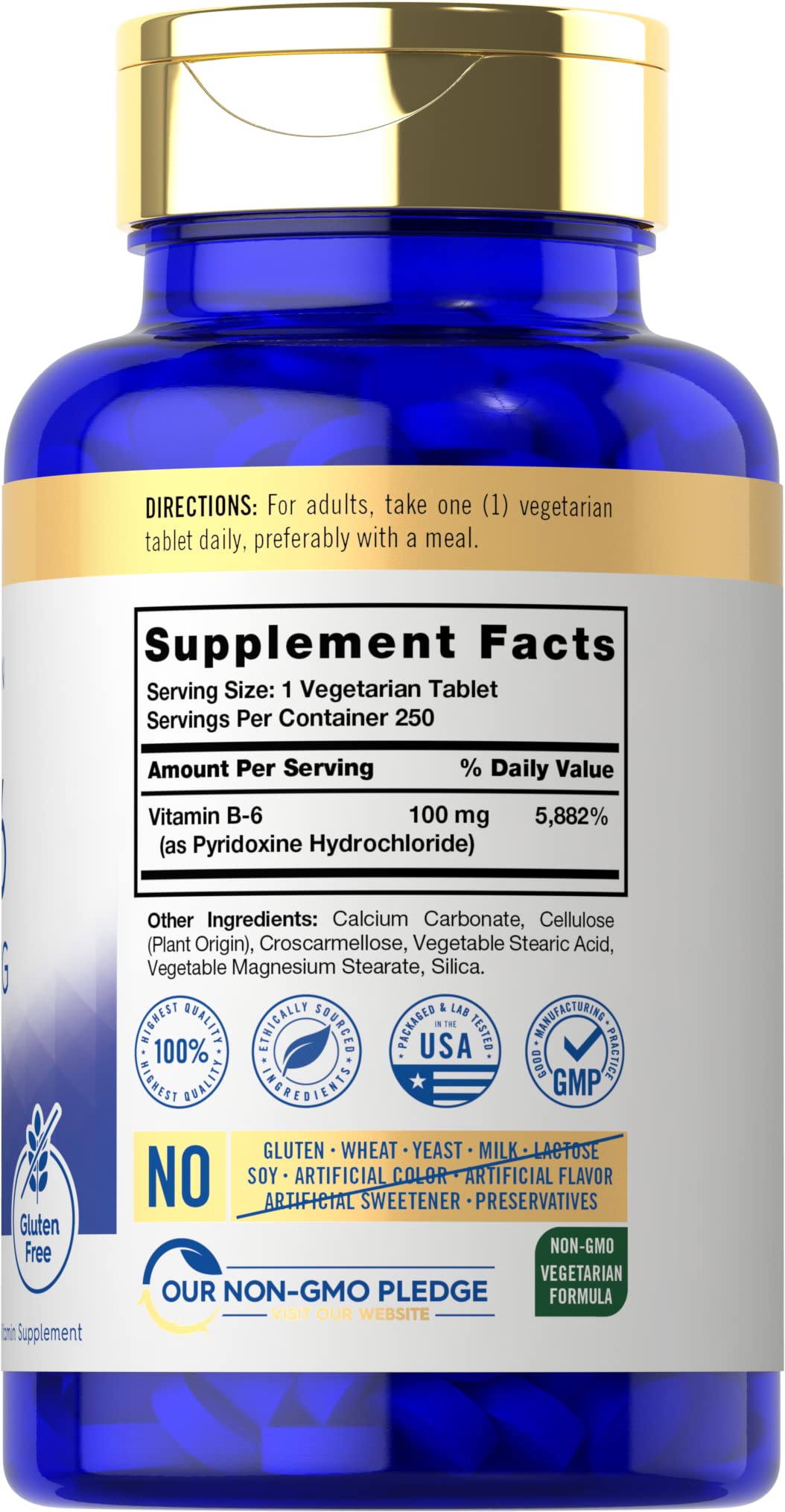 Etiqueta suplemento vitamina b6 Carlyle calidad certificada