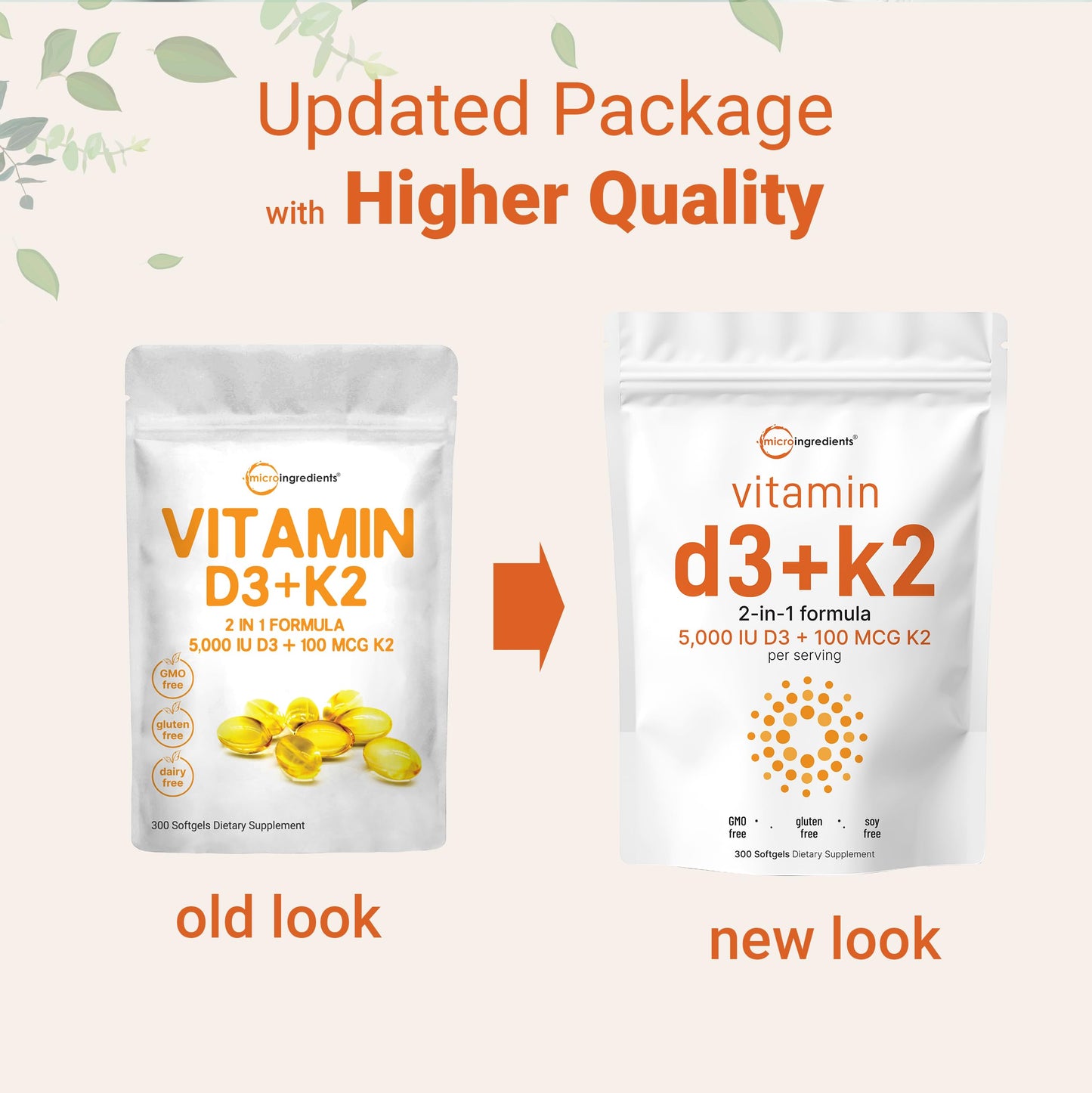 Etiqueta del suplemento vitamina d3 k2 Micro Ingredients