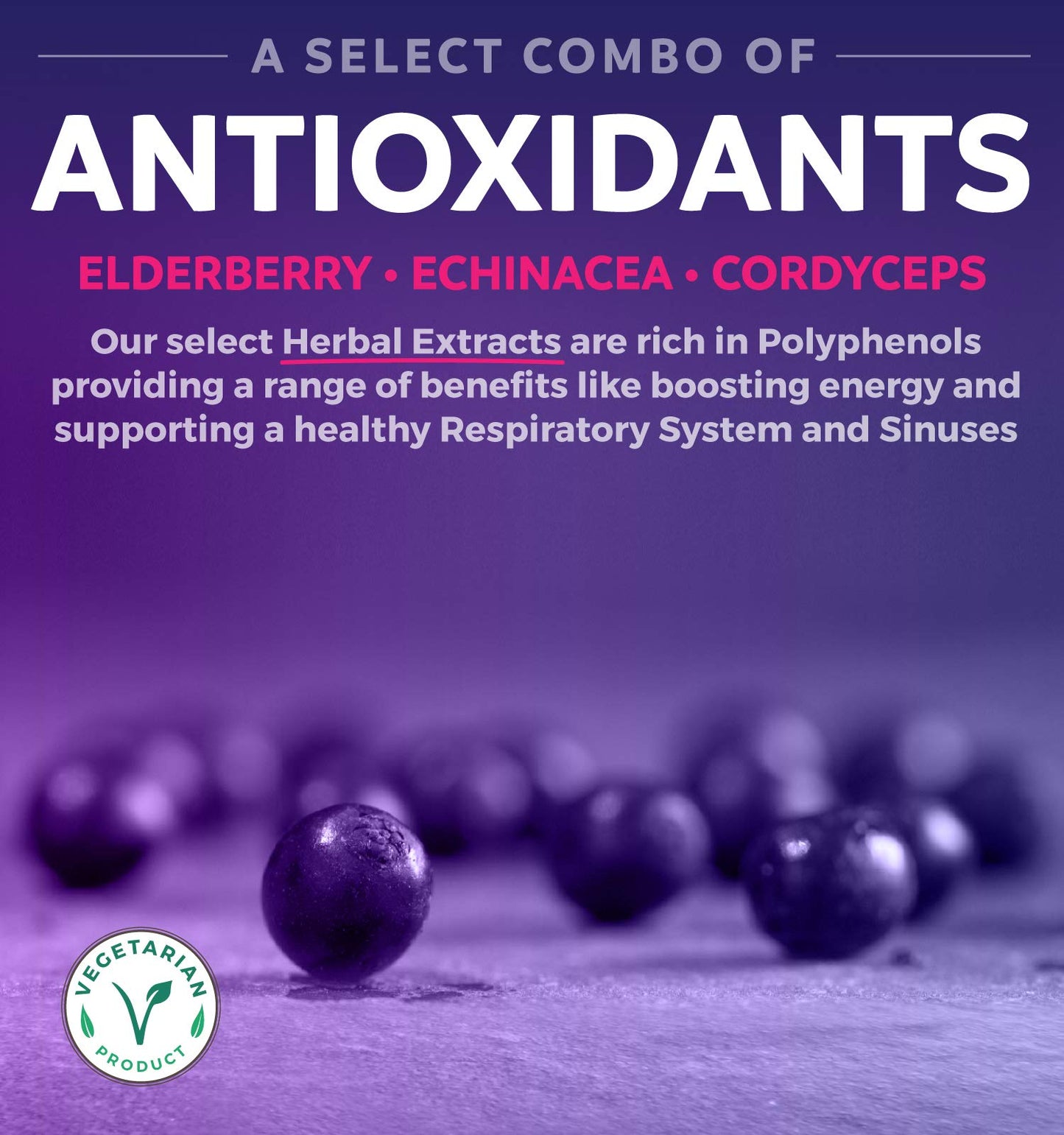 Etiqueta del suplemento de vitaminas y minerales para inmunidad