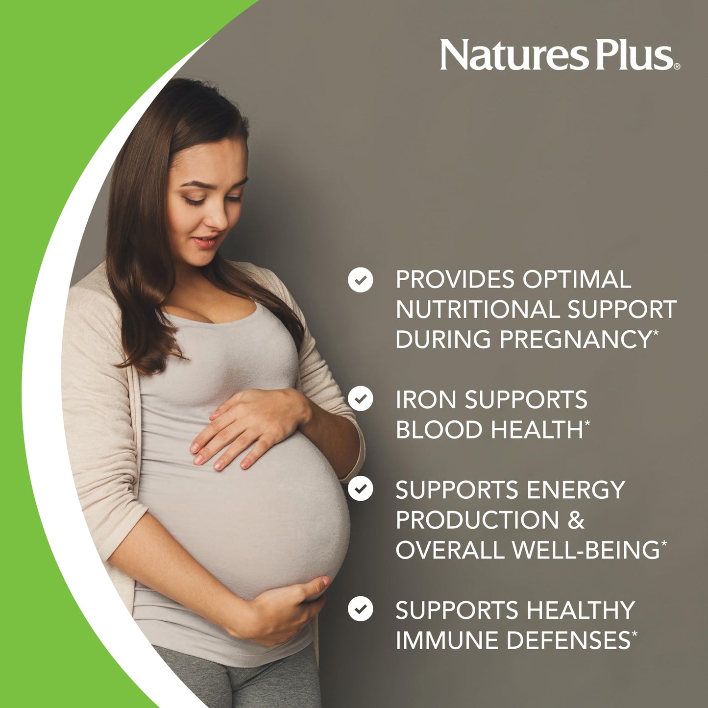 Etiqueta tabla nutricional prenatal líquido Natures Plus