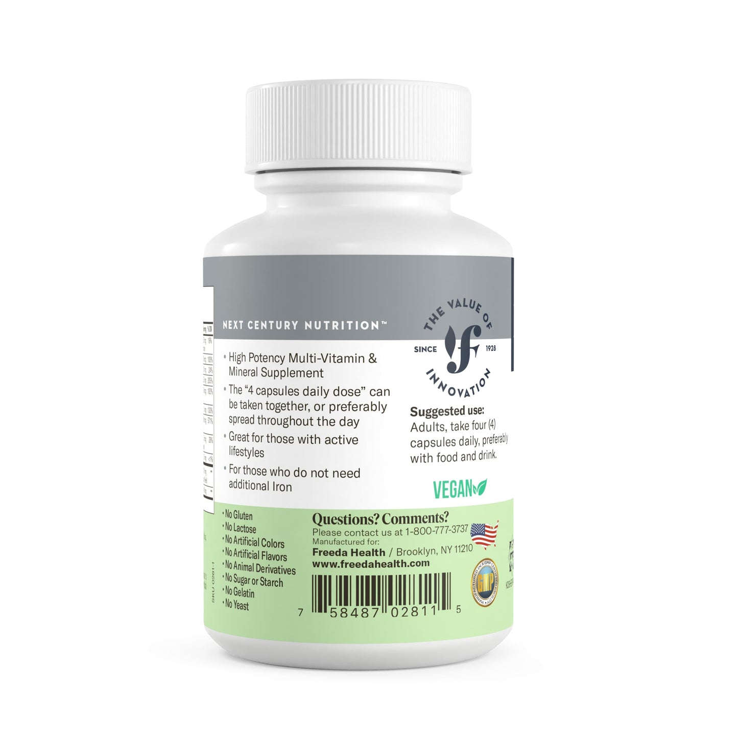 Etiqueta trasera FREEDA multivitamínico