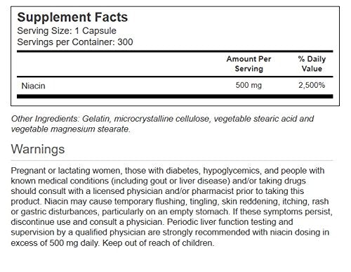 Etiqueta Vitacost Niacina 500 mg