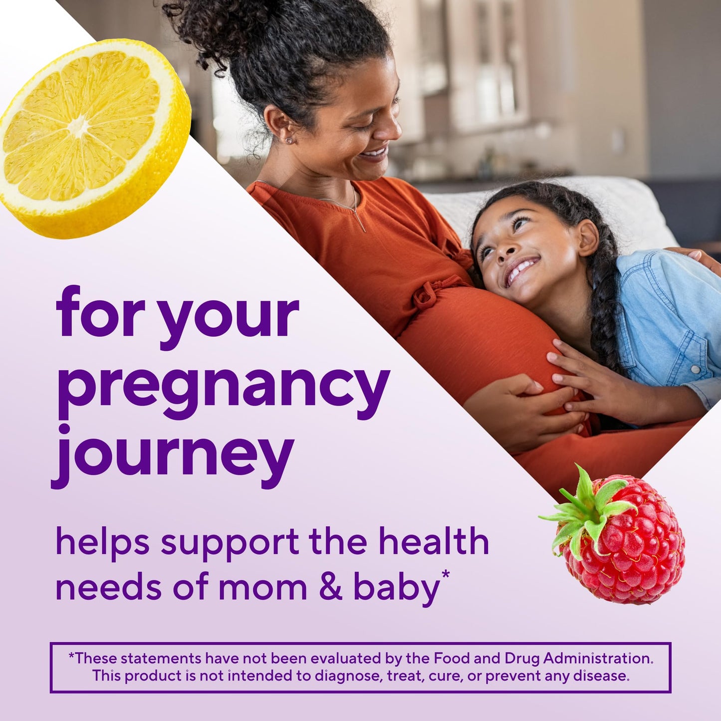 Etiqueta Vitafusion vitaminas gummy prenatales embarazo
