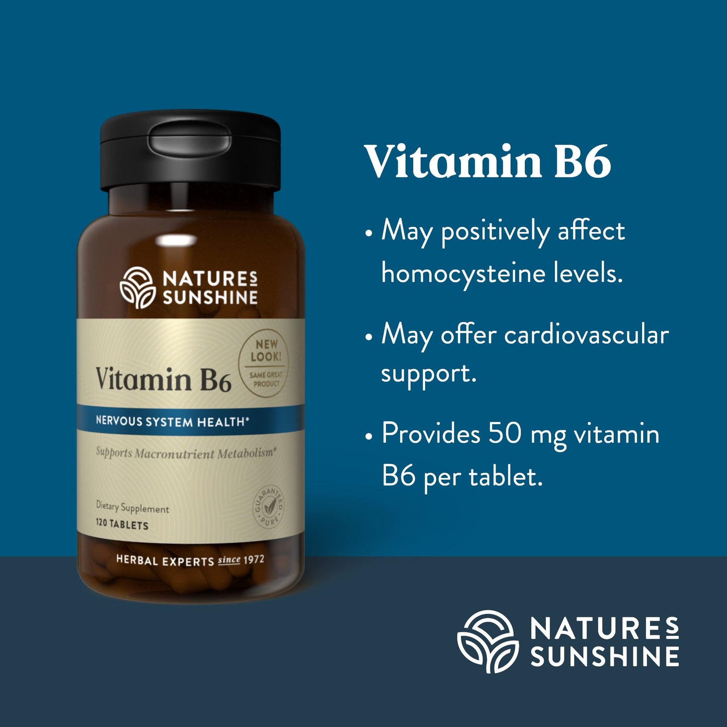Etiqueta de botella de vitamina B6 Nature's Sunshine