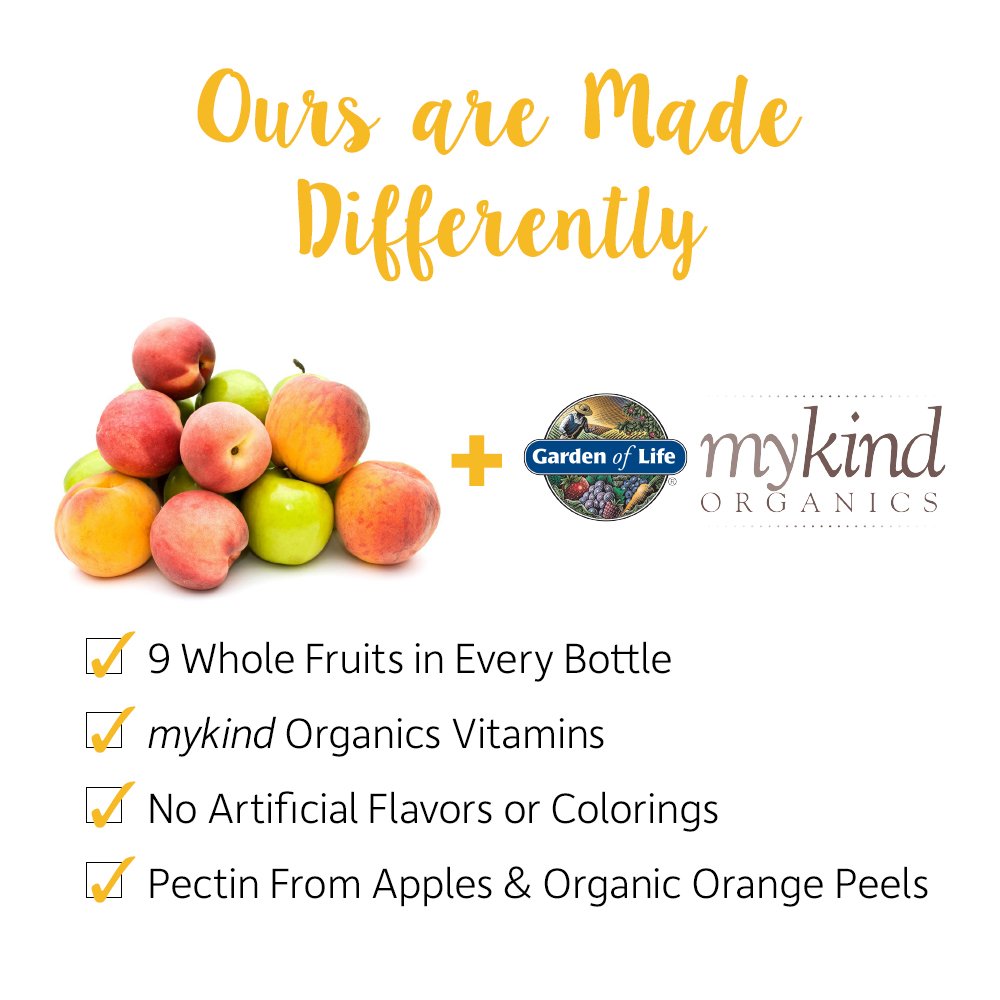 Etiquetas de botellas de vitaminas orgánicas para niños Garden of Life