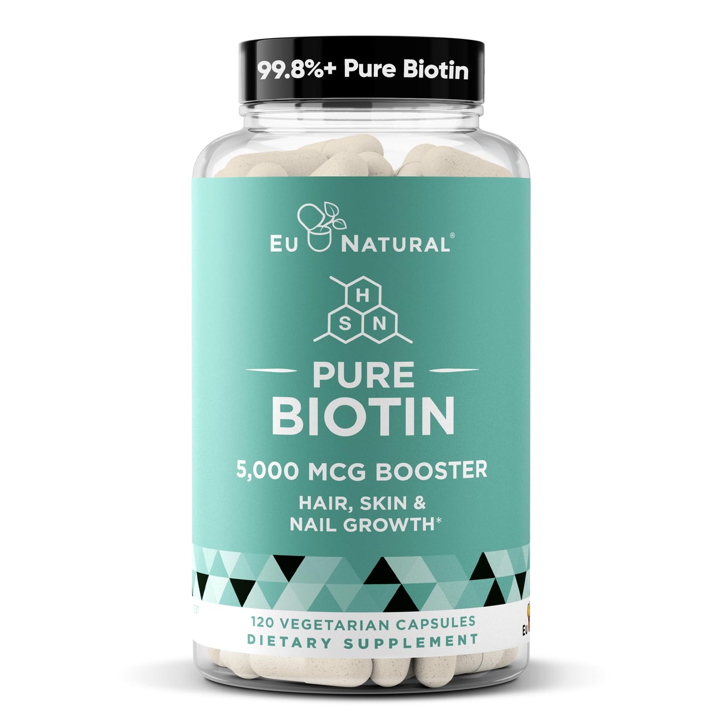 Eu Natural Biotina 5000 mcg cápsulas veganas para cabello y piel