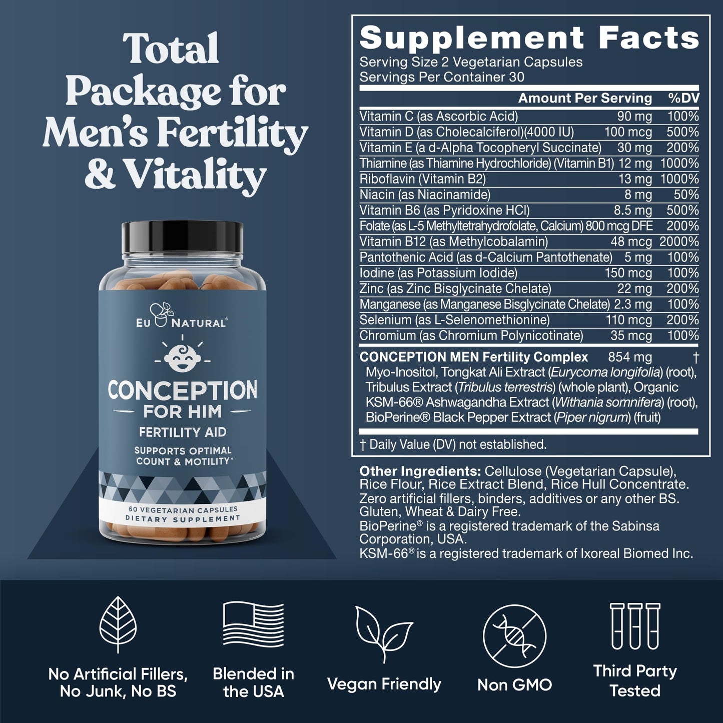 Eu Natural combo suplementos fertilidad 120 cápsulas para pareja