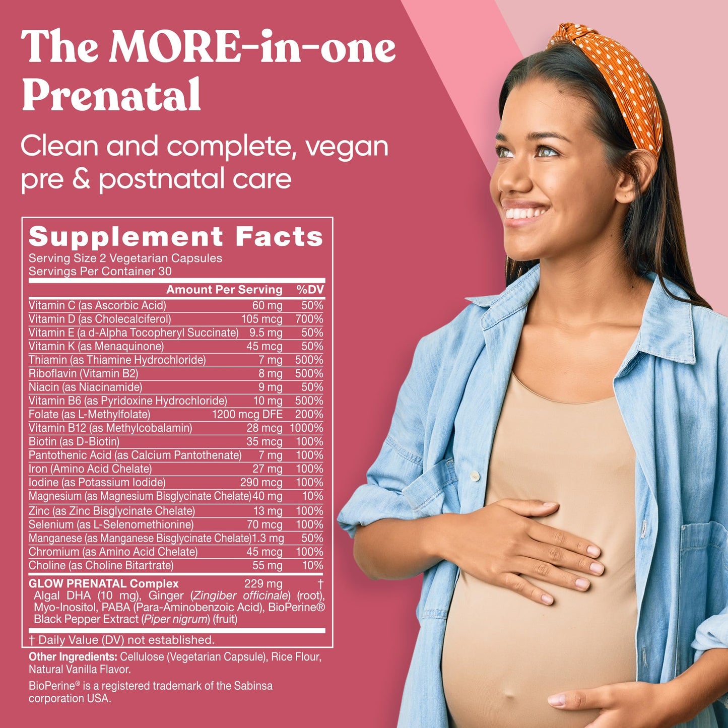Etiqueta Eu Natural paquete prenatal multivitaminas y probióticos mujeres