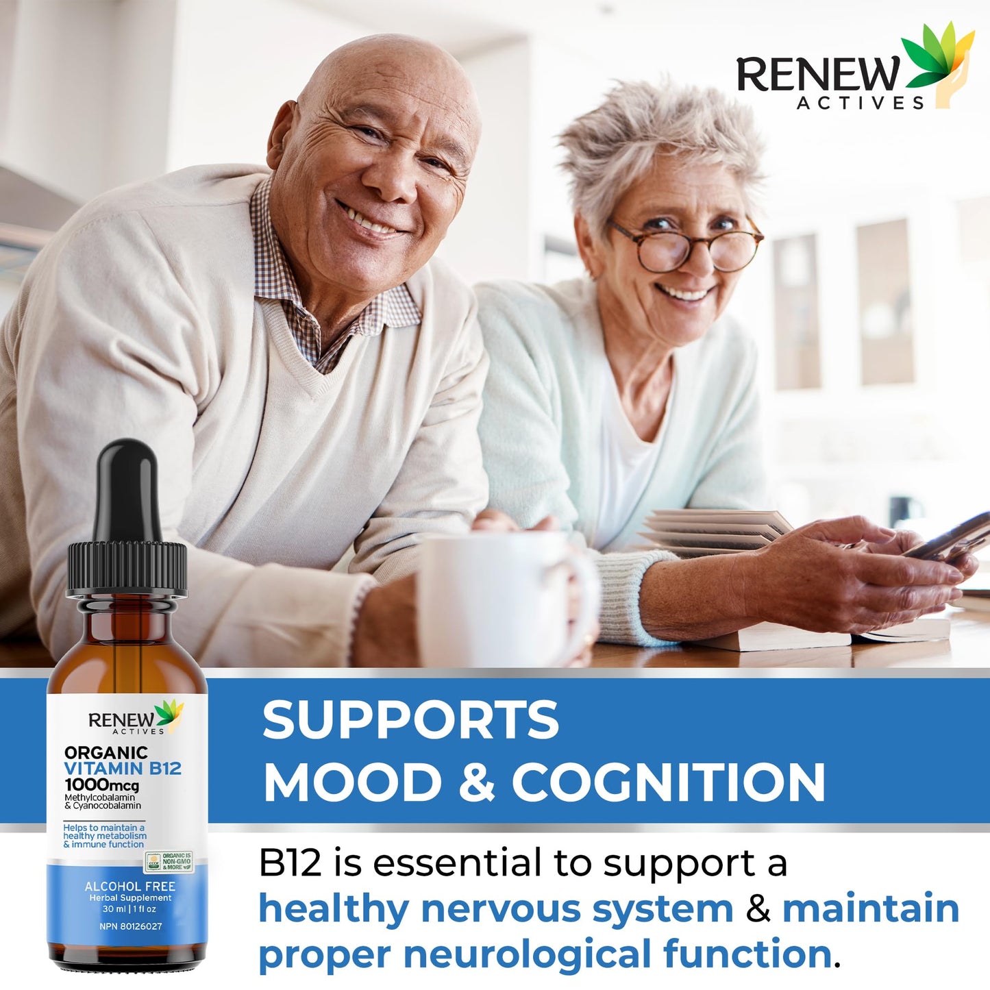 Extracto líquido vitamina b12 1000mcg Renew Actives para energía