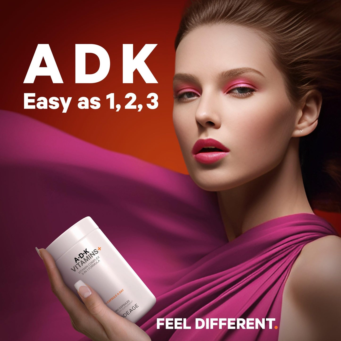 Fácil como 1,2,3 - Vitaminas ADK Codeage.