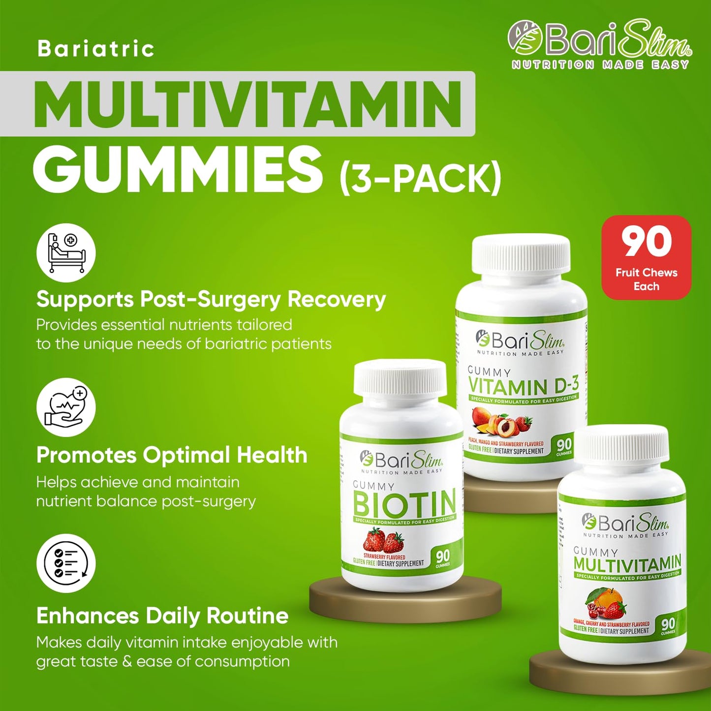Fácil digestión BariSlim gomas multivitaminas