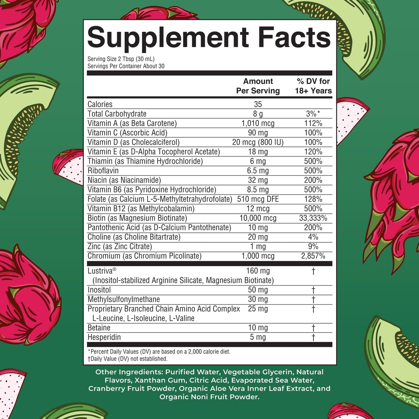 Facts de suplementos multivitamínico líquido MaryRuth.