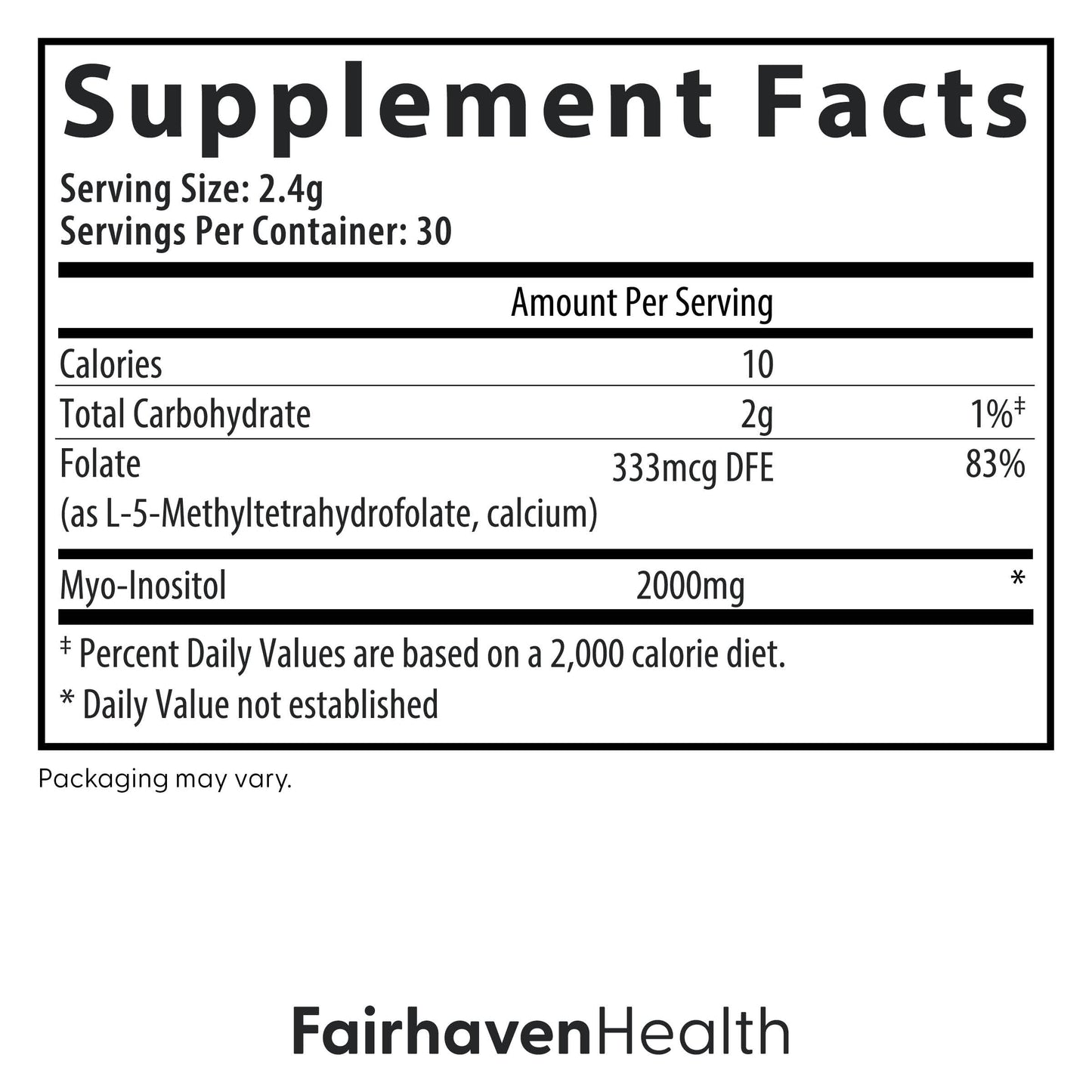 fertilidad polvo suplemento saludable ovárica fairhaven
