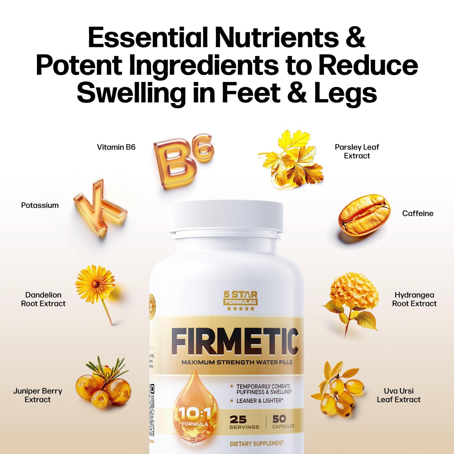 Firmetic ingredientes diurético natural para edema y retención de agua