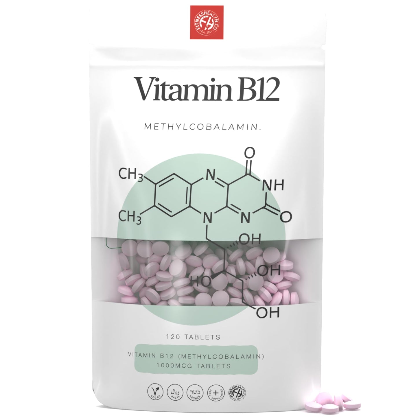 Fitness Health vitamina B12 1000 mcg tabletas 120 unidades