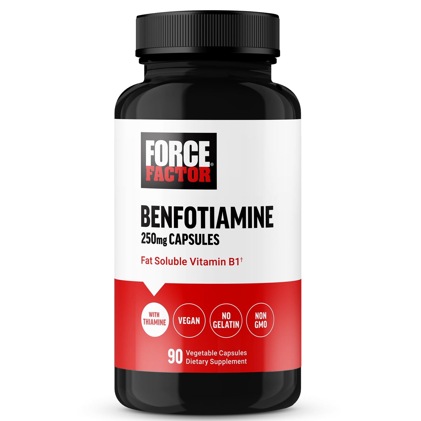 FORCE FACTOR benfotiamina 90 cápsulas vegetales para absorción alta