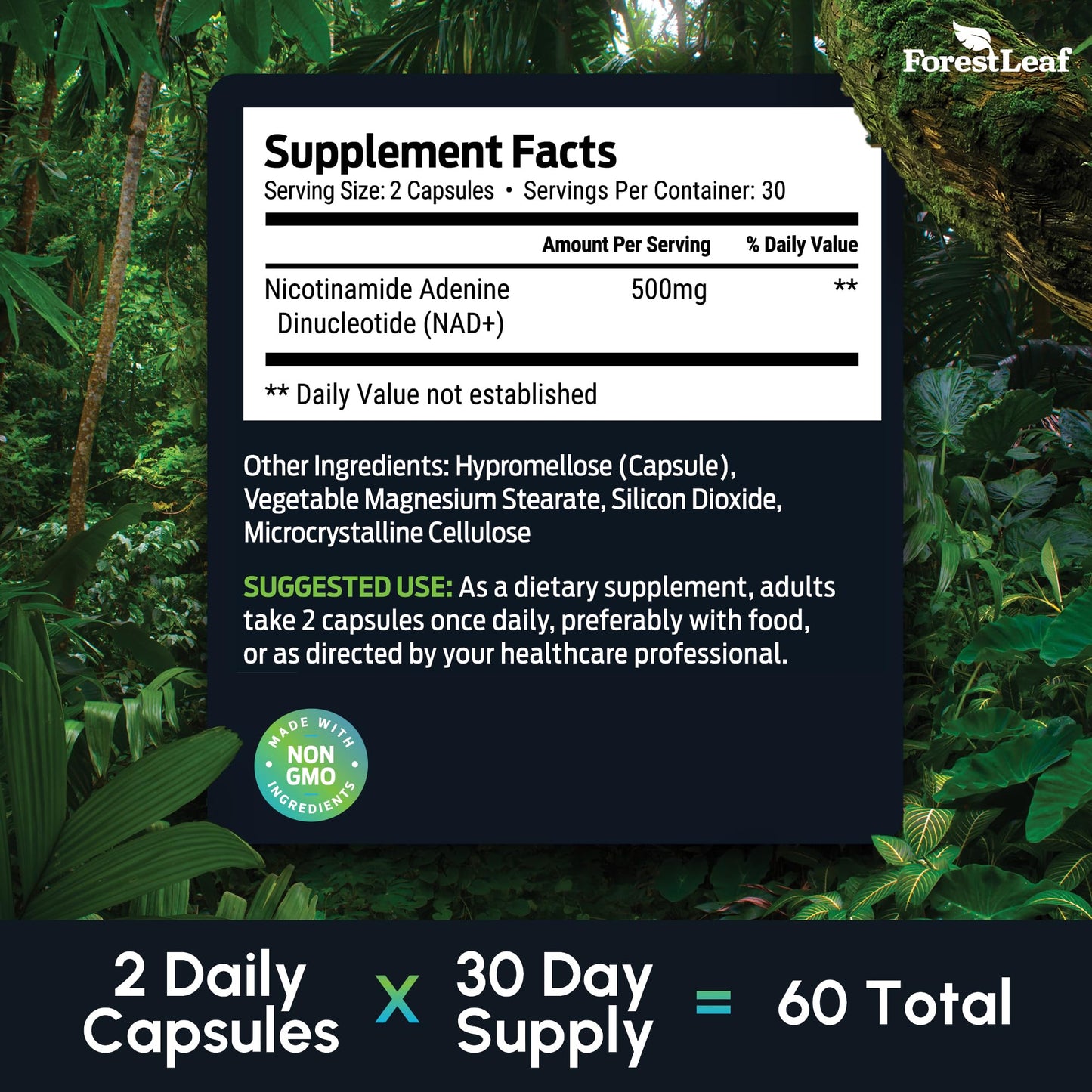 ForestLeaf NAD+ cápsulas para antienvejecimiento