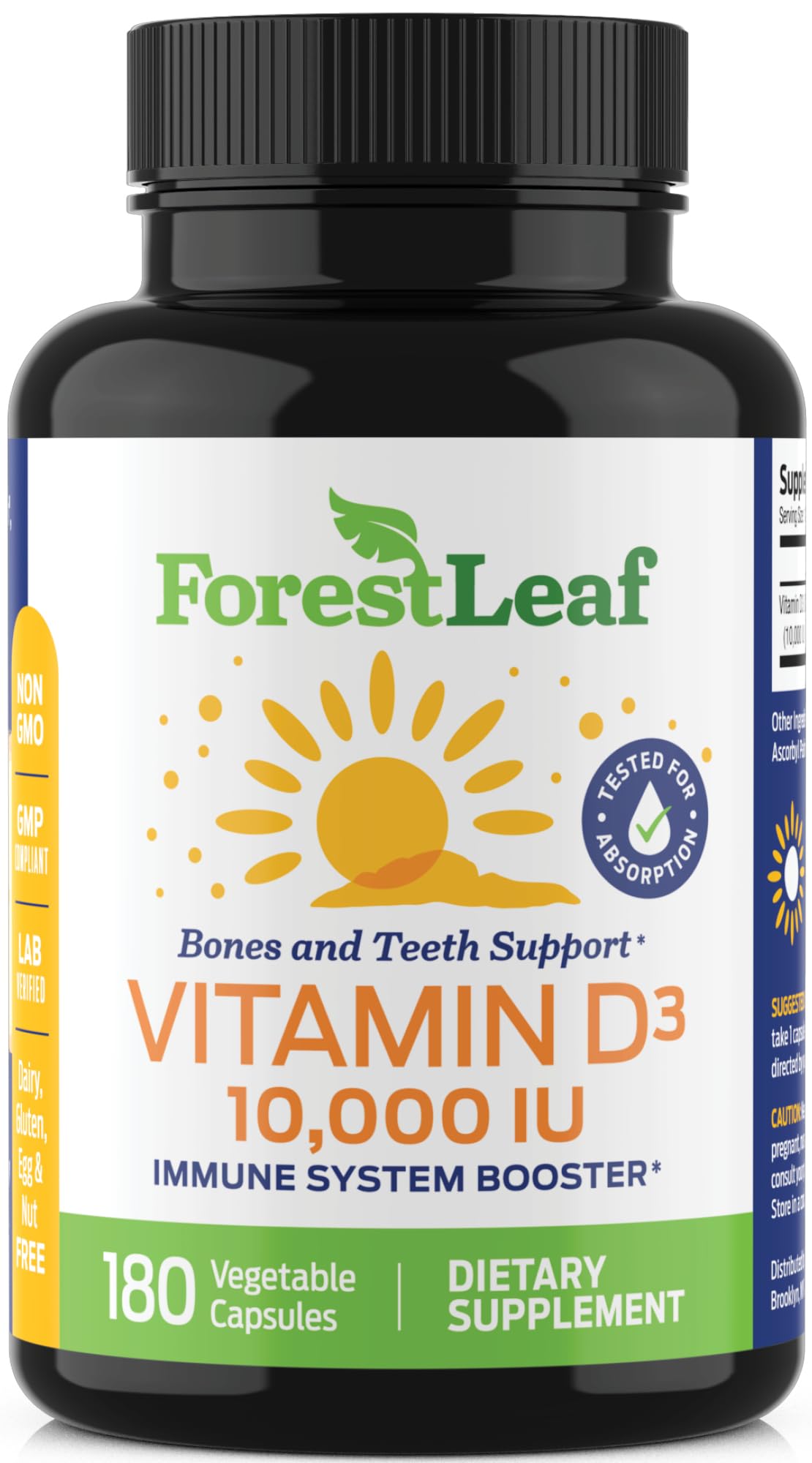 ForestLeaf suplemento vitamina d3 para adultos hombres y mujeres