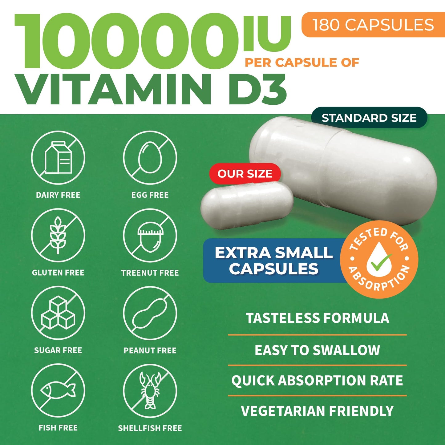 ForestLeaf vitamina d3 cápsulas para salud ósea y dientes
