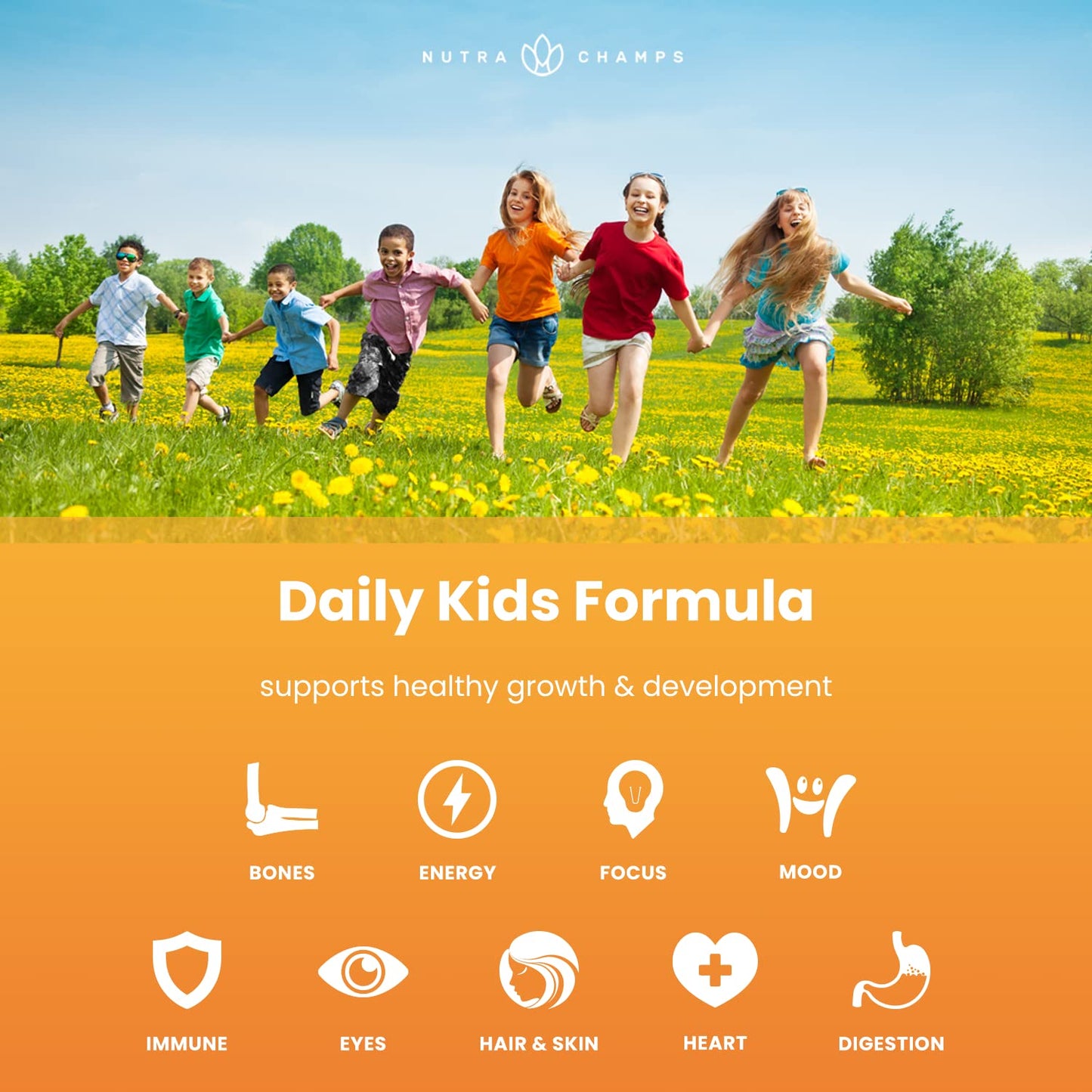 Fórmula diaria para niños NutraChamps y sus beneficios