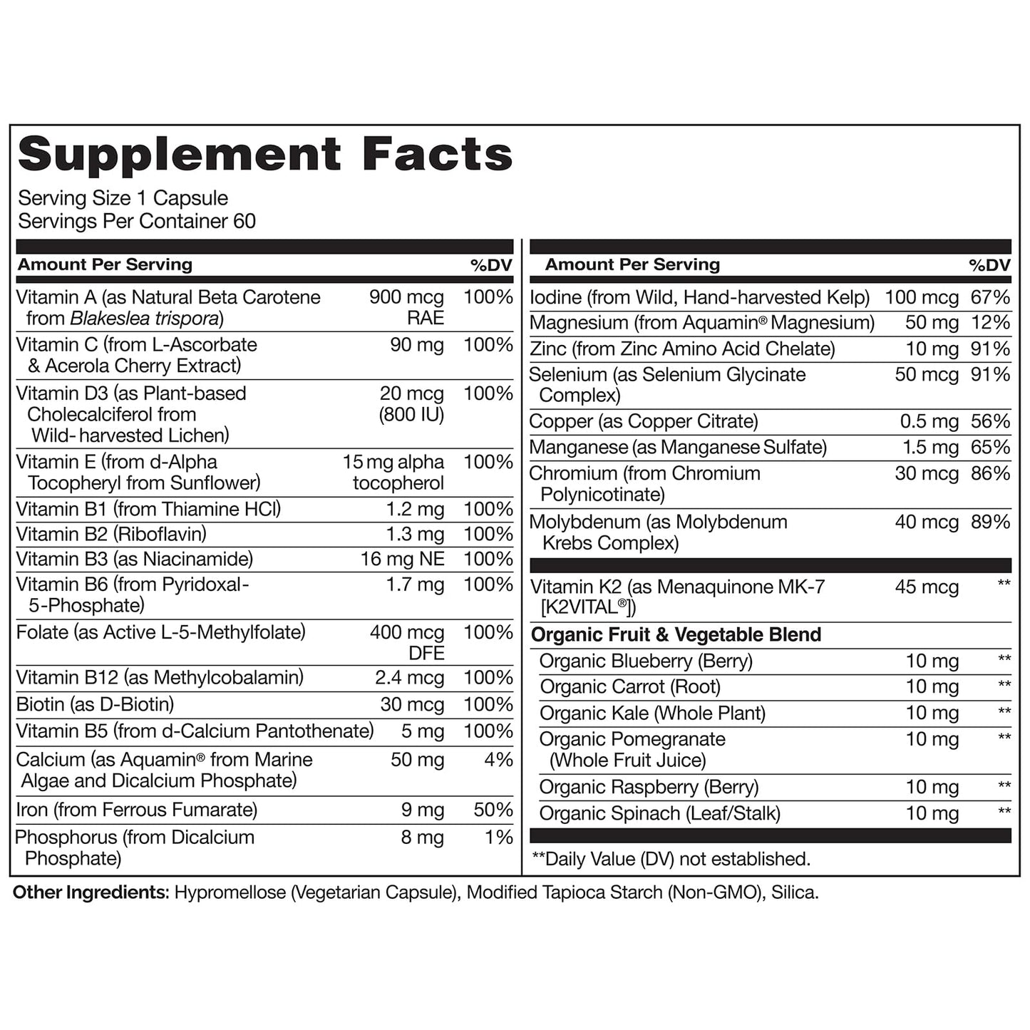 Fórmula energía y soporte del multivitamínico NATURELO para mujeres