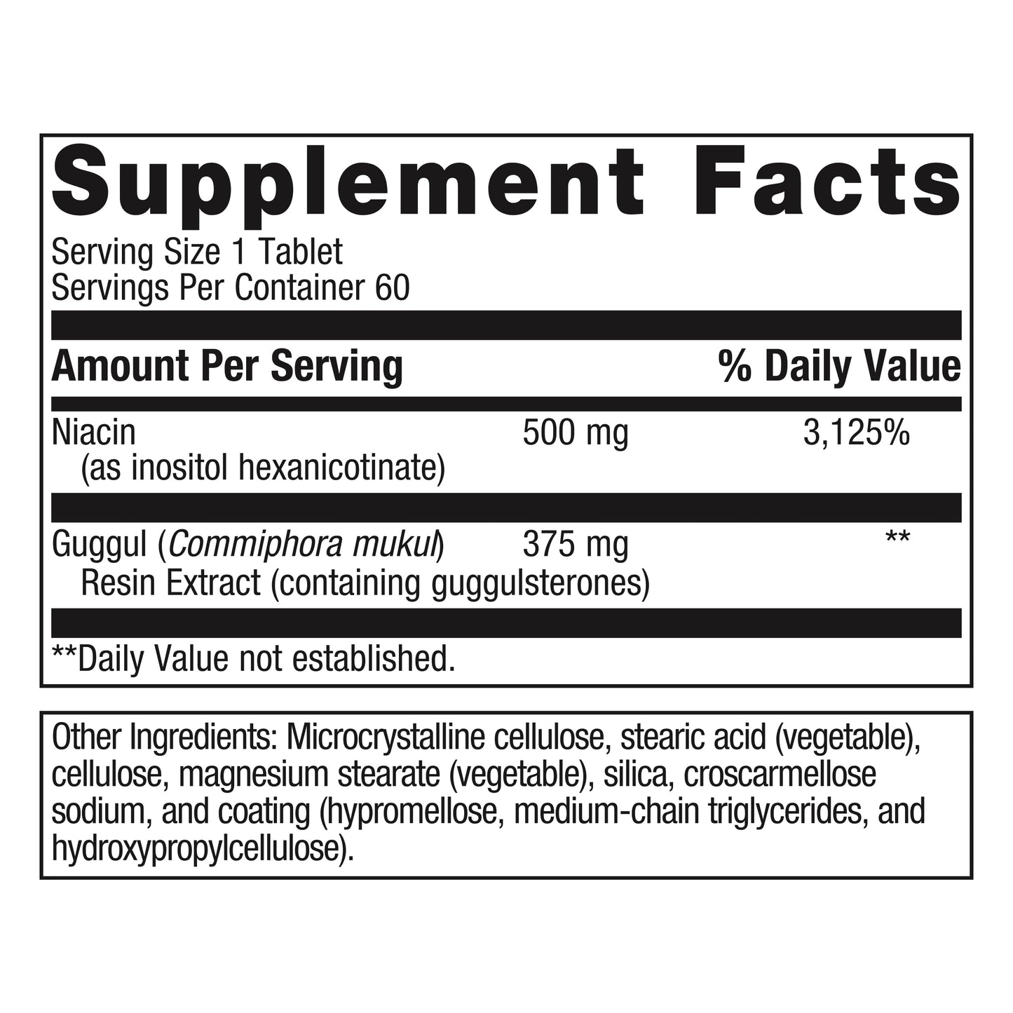 Fórmula lipotain niacina 500mg y extracto guggul