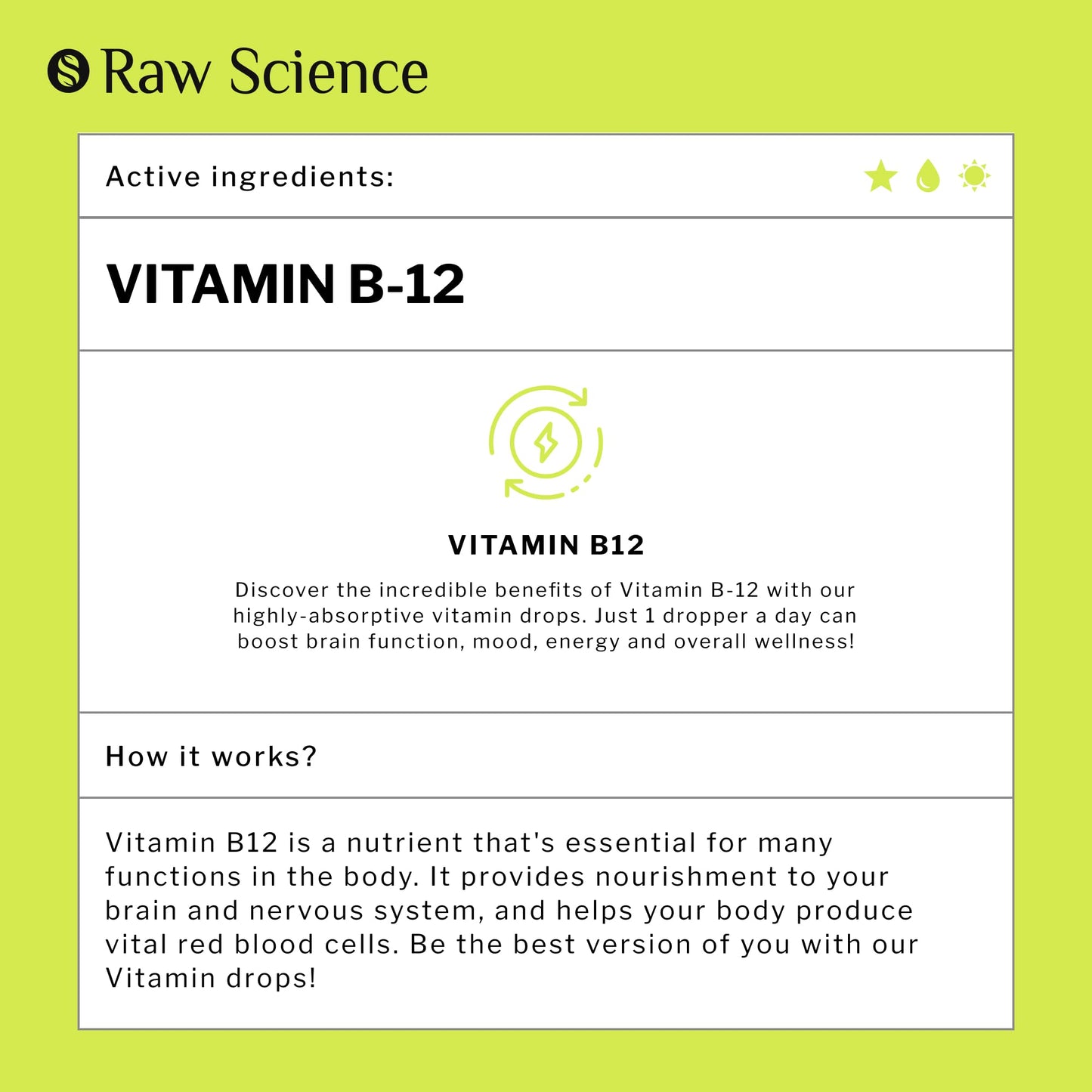 Fórmula sublingual de B12 alta absorción