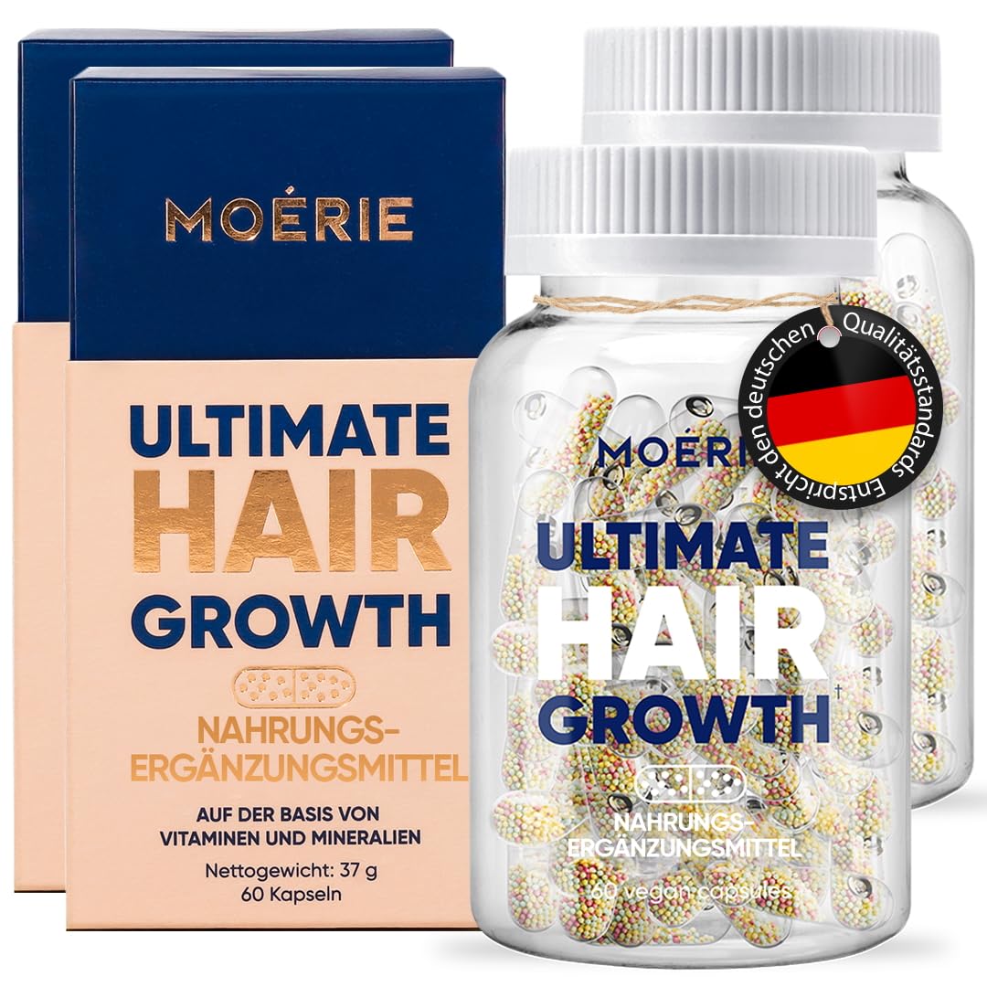 Frasco de 120 cápsulas de vitaminas Moerie para cabello