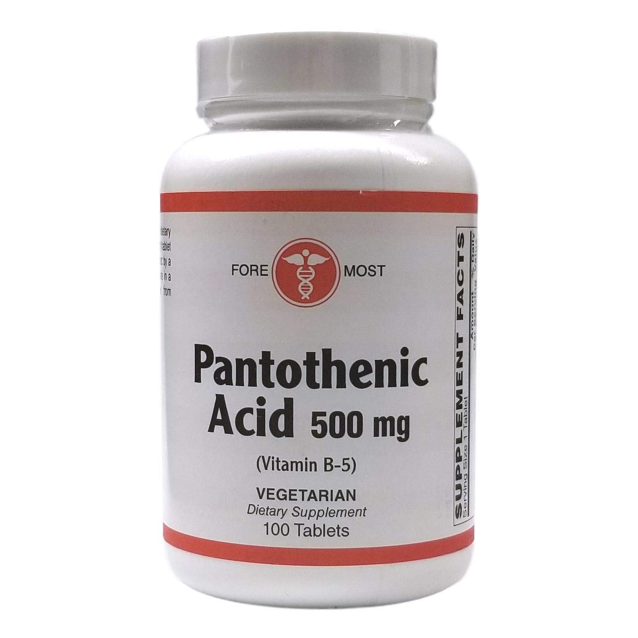 Frasco ácido pantoténico vitamina b5 100 tabletas Holistic Health