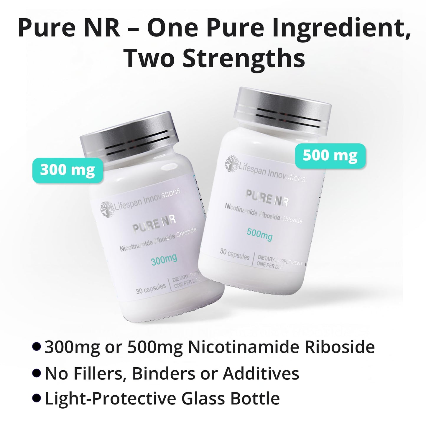 Frasco blanco mate para Pure NR Nicotinamida Ribósido