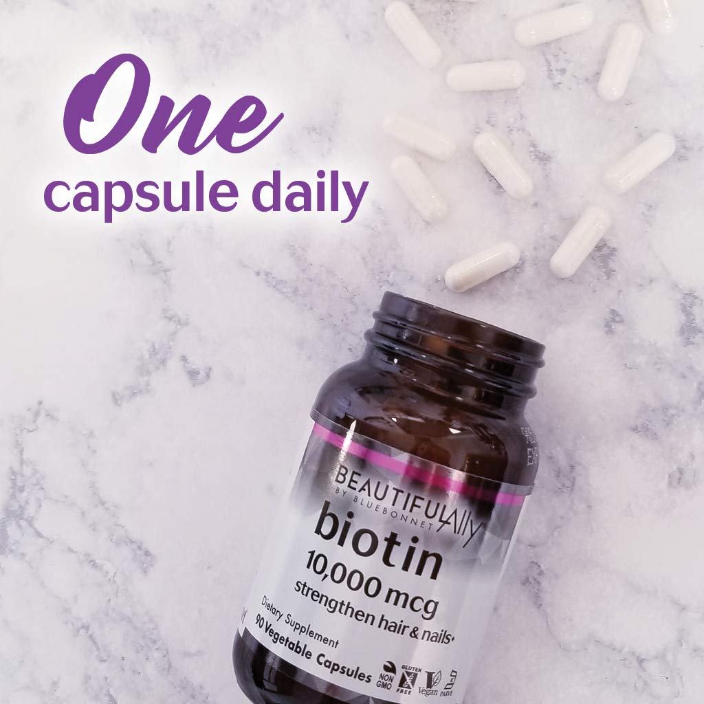 Frasco Bluebonnet Biotin vegano sin soja ni gluten