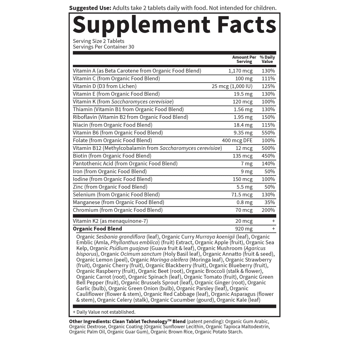 Frasco y caja de suplemento multivitamínico Garden of Life
