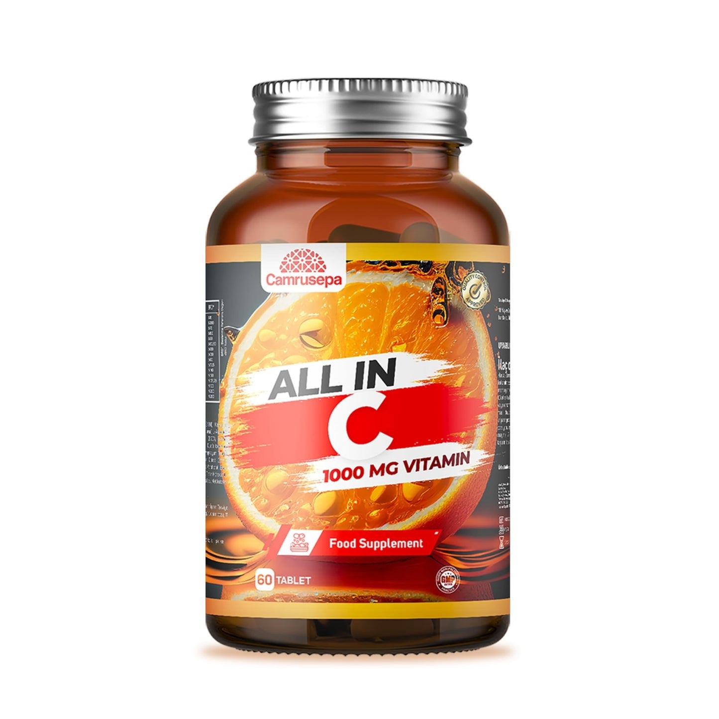 Frasco Camrusepa vitamina C 1000 mg 60 tabletas alta potencia