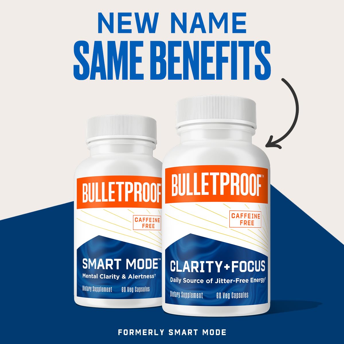 Frasco y cápsulas Bulletproof para concentración mental