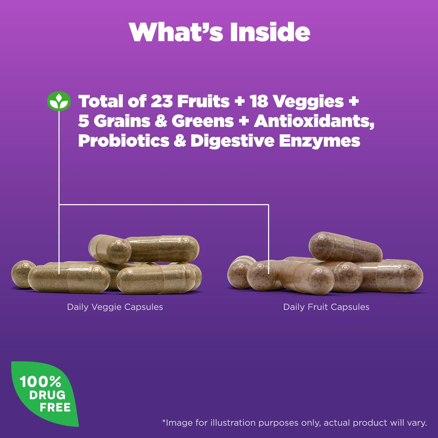 Frasco y cápsulas de suplemento Nutrición Equilibrada Natrol JuiceFestiv