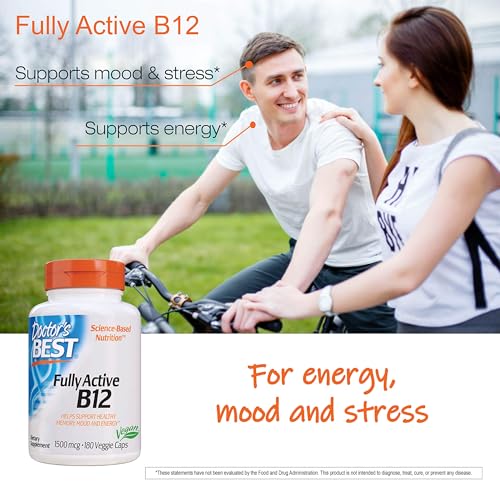Frasco y cápsulas vitamina B12 metilcobalamina Doctors Best