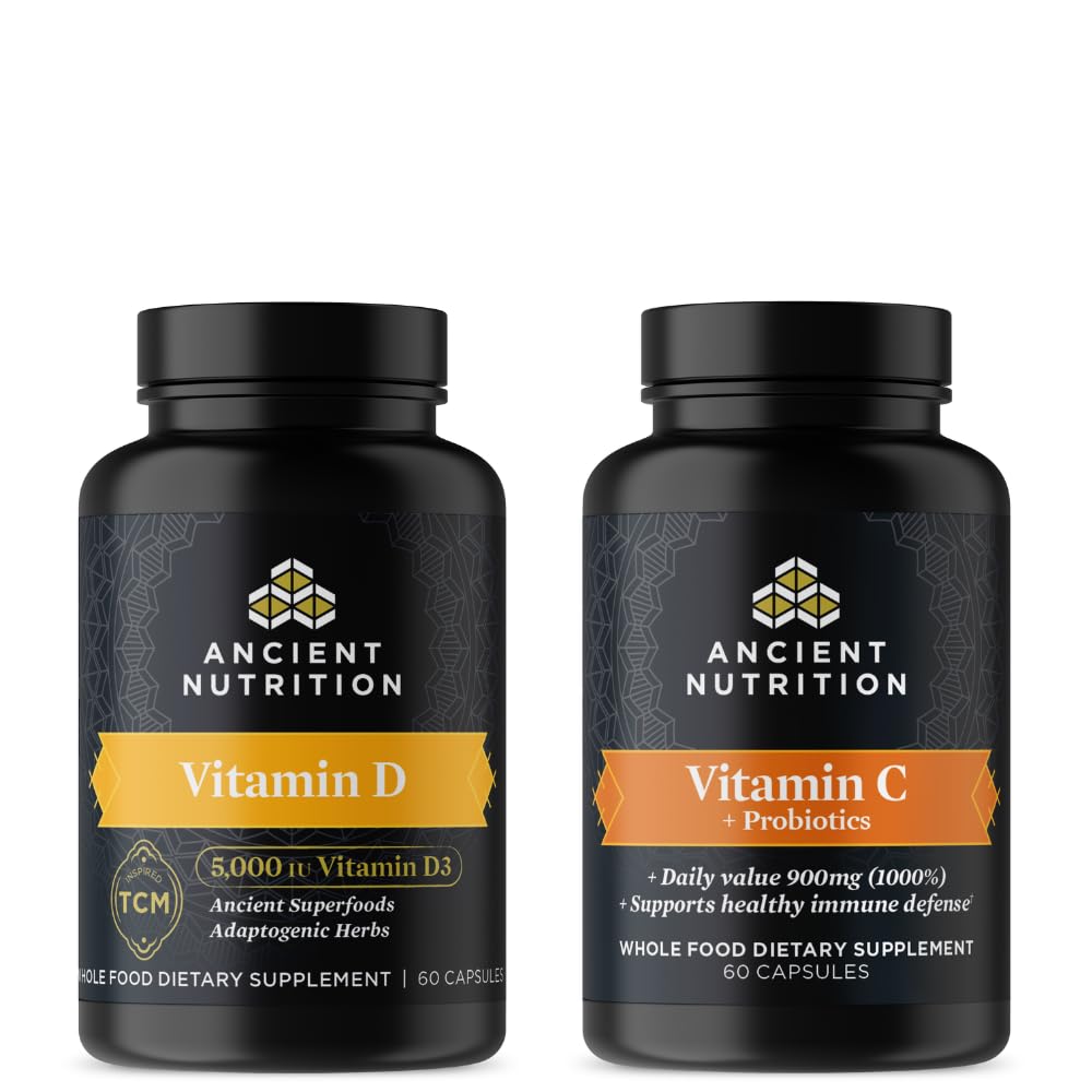 Frasco cápsulas vitamina D Ancient Nutrition 60 unidades
