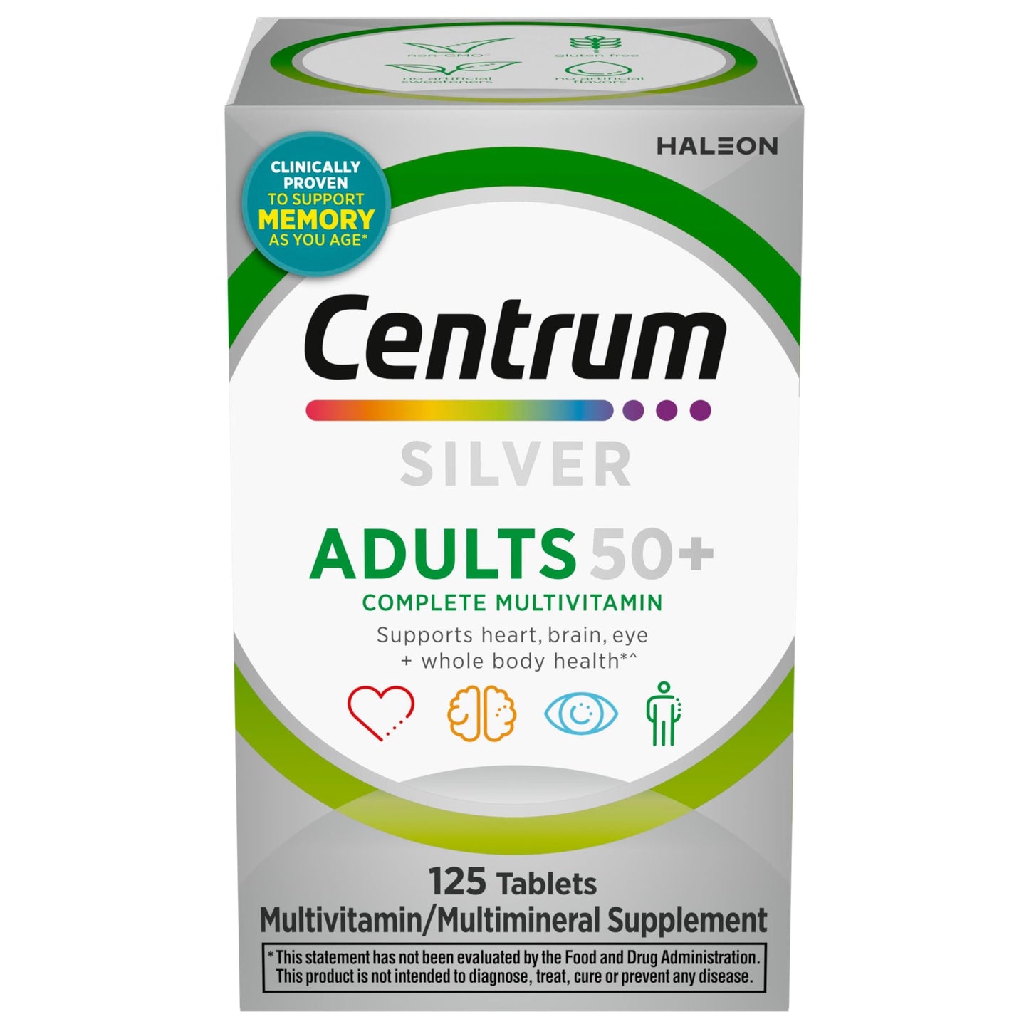 Frasco Centrum Silver multivitamínico adultos mayores 125 tabletas