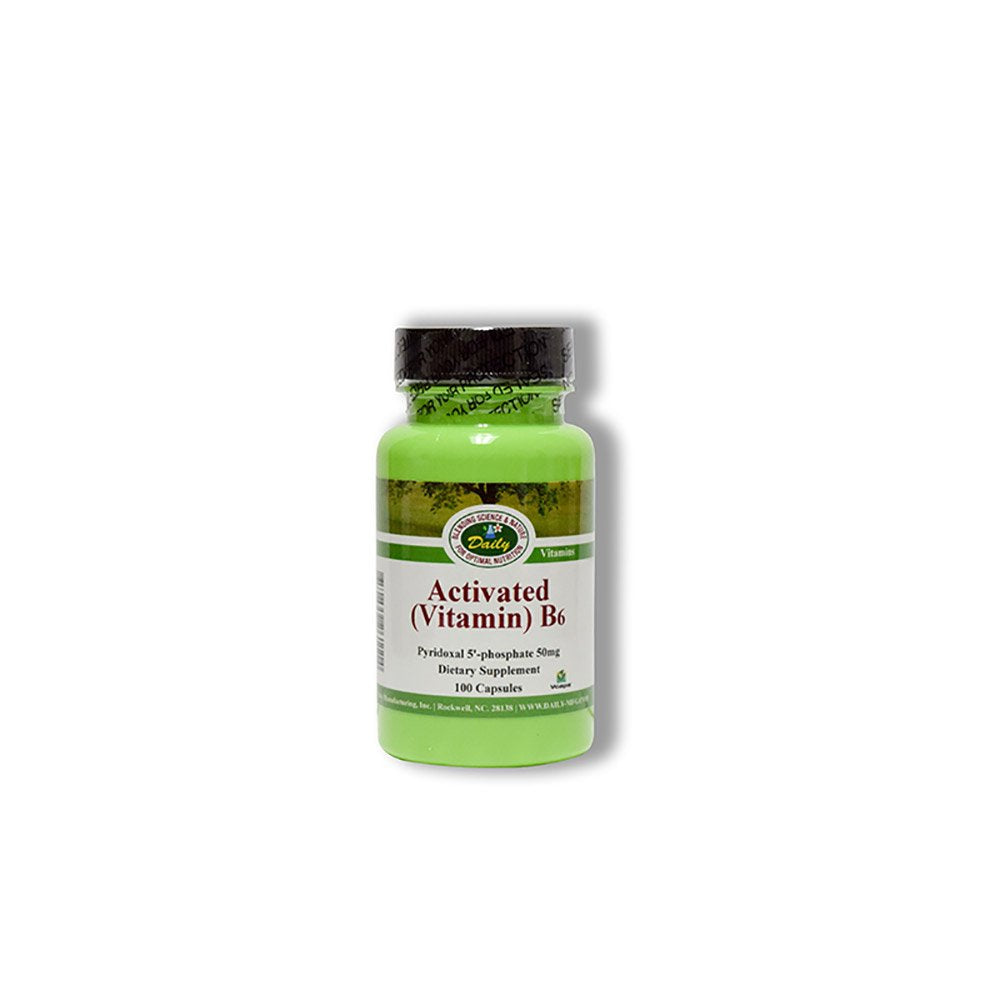 Frasco Daily Manufacturing vitamina b6 activada 100 cápsulas vegetales