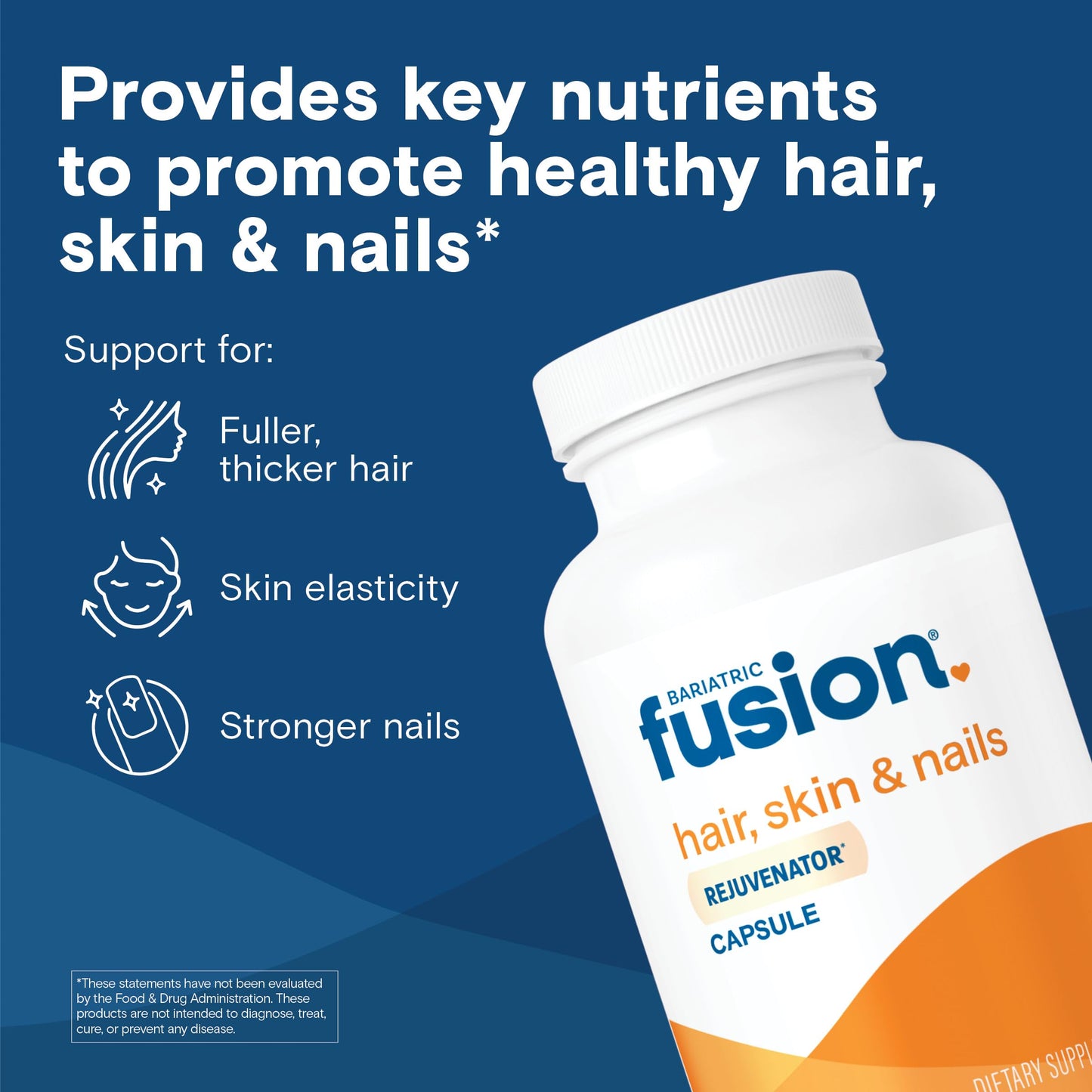 Frasco frontal vitaminas Bariatric Fusion para cabello