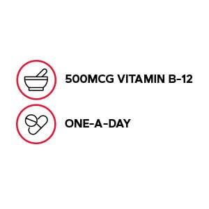 Frasco GNC Vitamina B-12 500mcg 100 tabletas sin gluten
