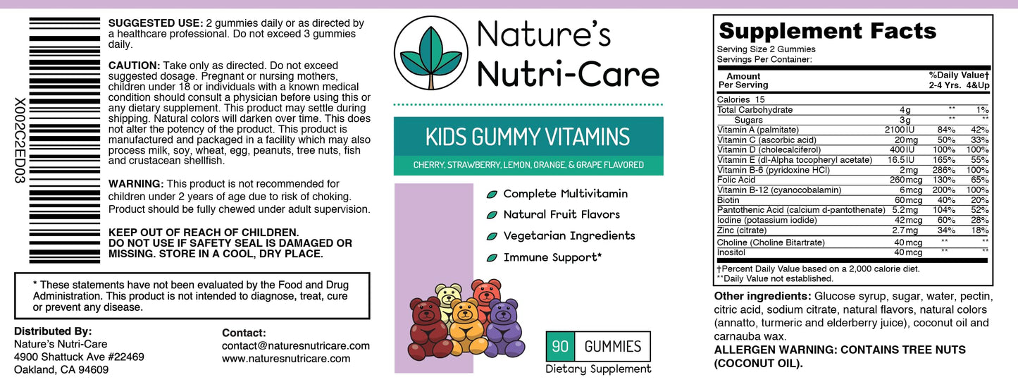 Frasco de vitaminas en goma para niños con entorno de frutas
