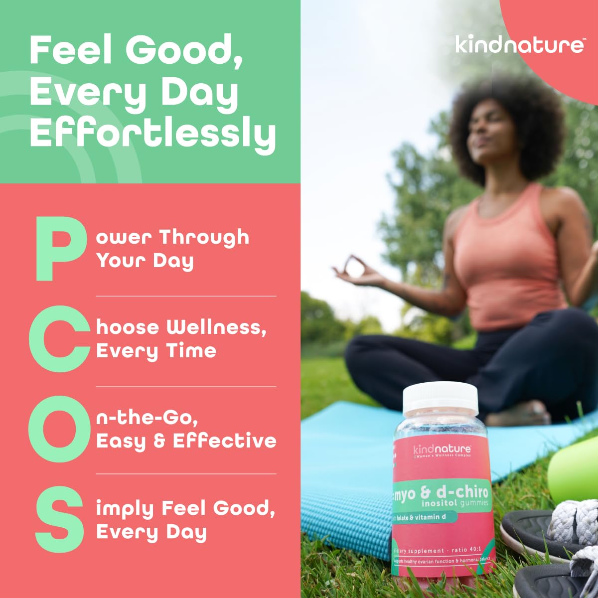 Frasco gomitas Kind Nature inositol 40:1 y vitamina D