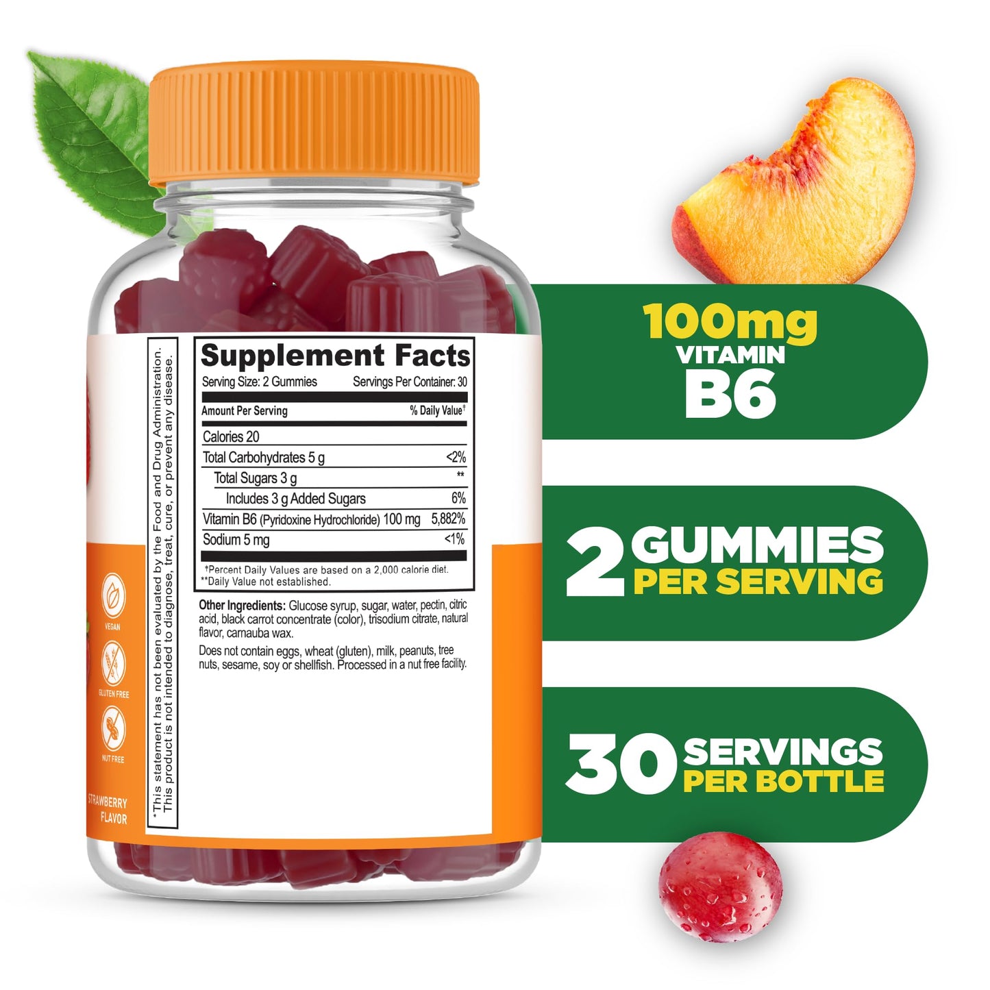 Frasco gomitas Lifeable vitamina b6 veganas